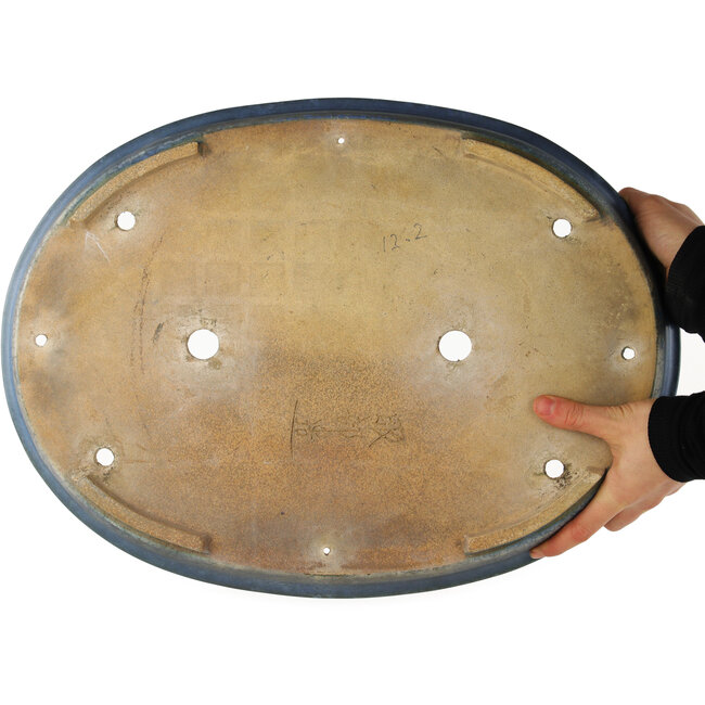 Vaso bonsai ovale blu di Hattori - 490 x 360 x 55 mm