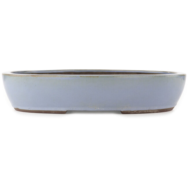 Oval blue bonsai pot by Yamaaki - 425 x 350 x 80 mm