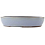 Oval blue bonsai pot by Yamaaki - 425 x 350 x 80 mm