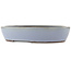 Oval blue bonsai pot by Yamaaki - 425 x 350 x 80 mm