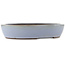 Pot à bonsaï ovale bleu de Yamaaki - 425 x 350 x 80 mm
