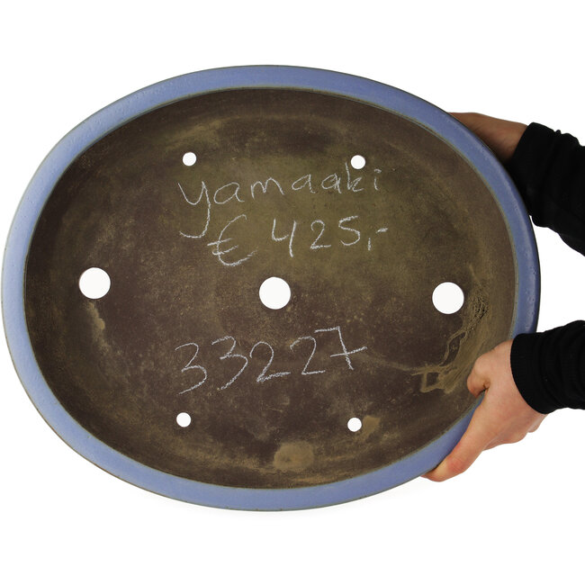 Vaso bonsai ovale blu di Yamaaki - 425 x 350 x 80 mm