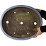 Pot à bonsaï ovale bleu de Yamaaki - 425 x 350 x 80 mm