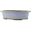 Pot à bonsaï ovale bleu de Yamaaki - 450 x 360 x 120 mm