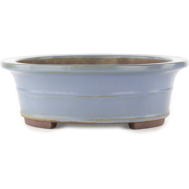 Oval blue bonsai pot by Yamaaki - 450 x 360 x 120 mm