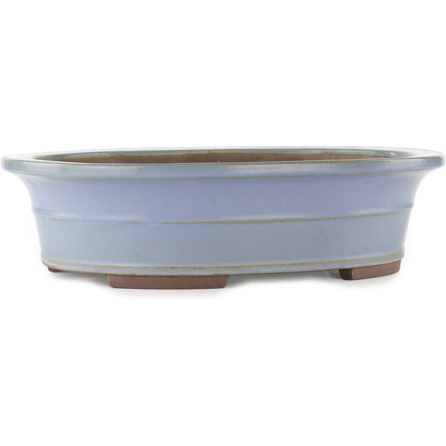 Pot à bonsaï ovale bleu de Yamaaki - 450 x 360 x 120 mm