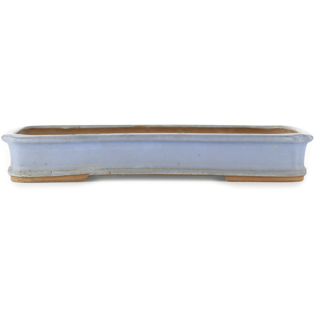Rectangular blue bonsai pot by Shuhou - 425 x 290 x 55 mm