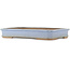 Rectangular blue bonsai pot by Shuhou - 425 x 290 x 55 mm