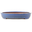 Oval blue bonsai pot by Reiho - 460 x 300 x 50 mm