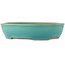 Oval turquoise bonsai pot by Ikkou - 370 x 300 x 80 mm