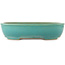 Oval turquoise bonsai pot by Ikkou - 370 x 300 x 80 mm