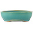 Oval turquoise bonsai pot by Ikkou - 370 x 300 x 80 mm