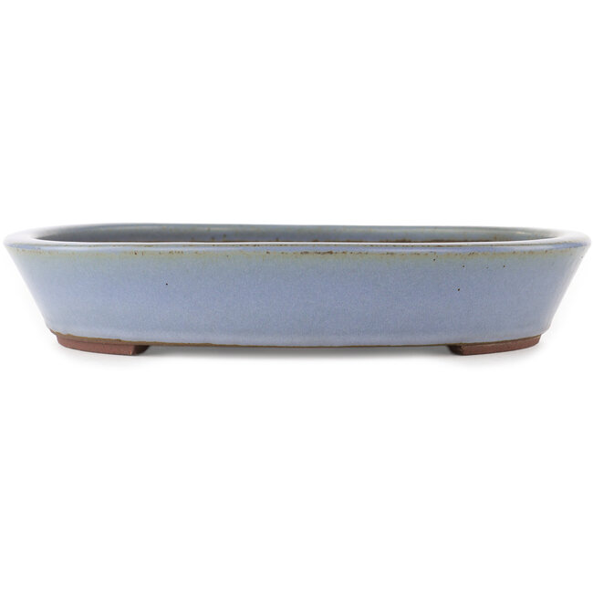 Round blue bonsai pot by Yamaaki - 330 x 330 x 60 mm