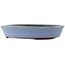 Round blue bonsai pot by Yamaaki - 330 x 330 x 60 mm