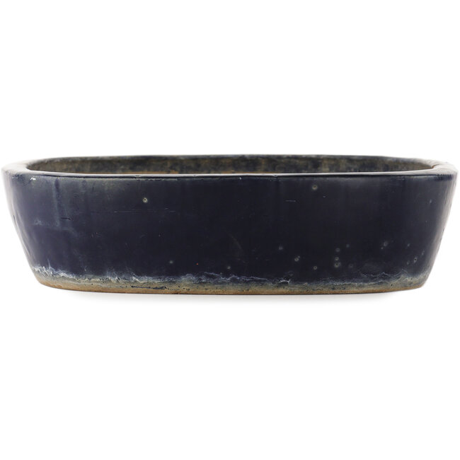 Pot à bonsaï ovale bleu de Shuhou - 425 x 330 x 75 mm