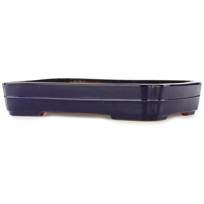 Rechthoekige blauwe bonsai pot van Yamafusa - 380 x 280 x 70 mm
