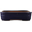 Rectangular blue bonsai pot by Yamafusa - 380 x 280 x 70 mm