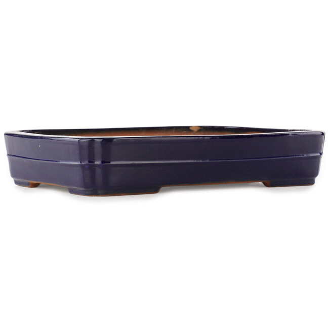 Rechthoekige blauwe bonsai pot van Yamafusa - 380 x 280 x 70 mm