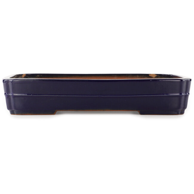 Maceta rectangular azul para bonsái de Yamafusa - 380 x 280 x 70 mm