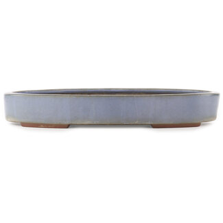 Yamaaki 405 mm oval blue bonsai pot by Yamaaki, Tokoname, Japan