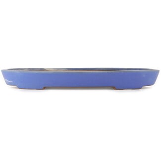 Reihou (Bonsai Matsushita Hiroyuki or Mr.MATSUSHITA Reiji    Master) 410 mm oval blue bonsai pot by Reiho, Tokoname, Japan