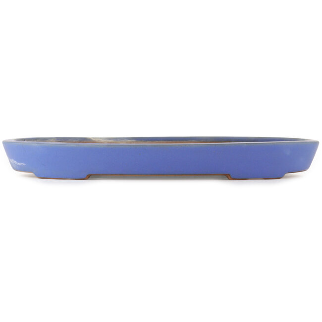 Oval blue bonsai pot by Reiho - 410 x 285 x 40 mm