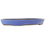 Pot à bonsaï ovale bleu de Reiho - 410 x 285 x 40 mm