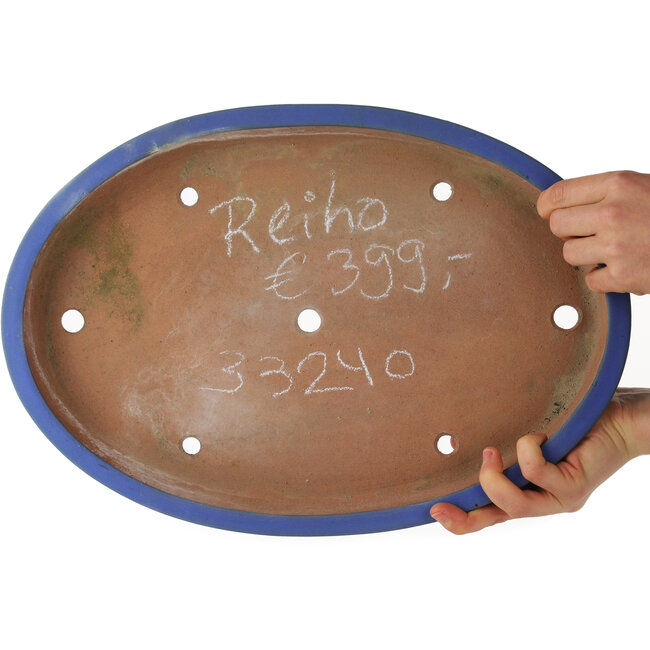 Vaso bonsai ovale blu di Reiho - 410 x 285 x 40 mm