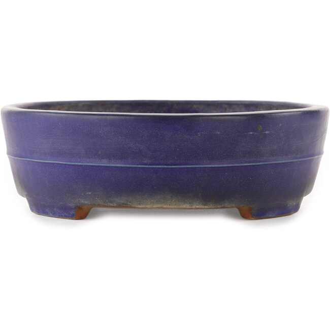 Maceta ovalada azul para bonsái de Yamafusa - 350 x 270 x 85 mm