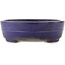 Oval blue bonsai pot by Yamafusa - 350 x 270 x 85 mm