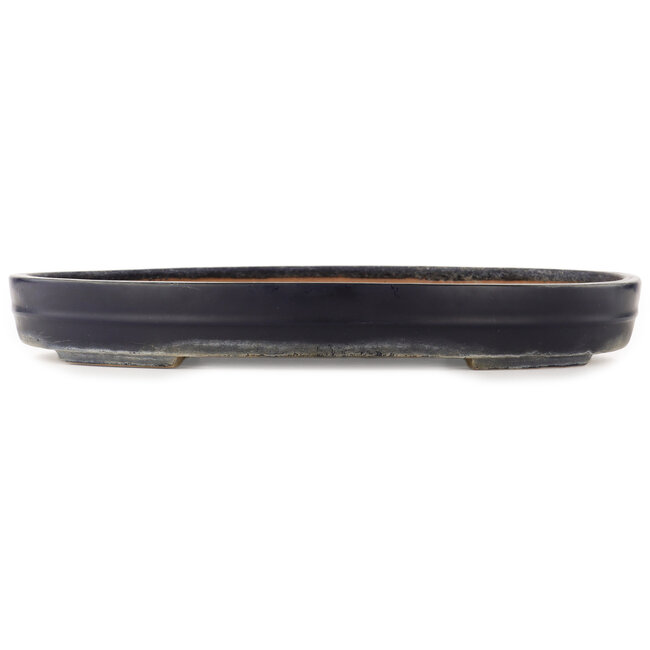 Pot à bonsaï ovale bleu de Yamafusa - 475 x 355 x 60 mm