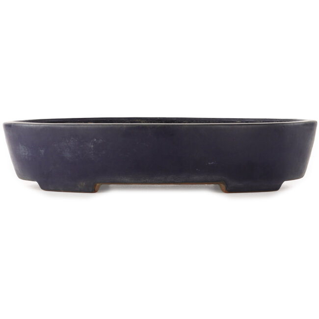 Pot à bonsaï ovale bleu de Yamafusa - 405 x 310 x 85 mm