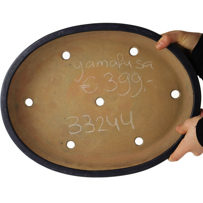 Vaso bonsai ovale blu di Yamafusa - 405 x 310 x 85 mm