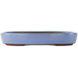 Yamaaki 290 mm oval blue bonsai pot by Yamaaki, Tokoname, Japan