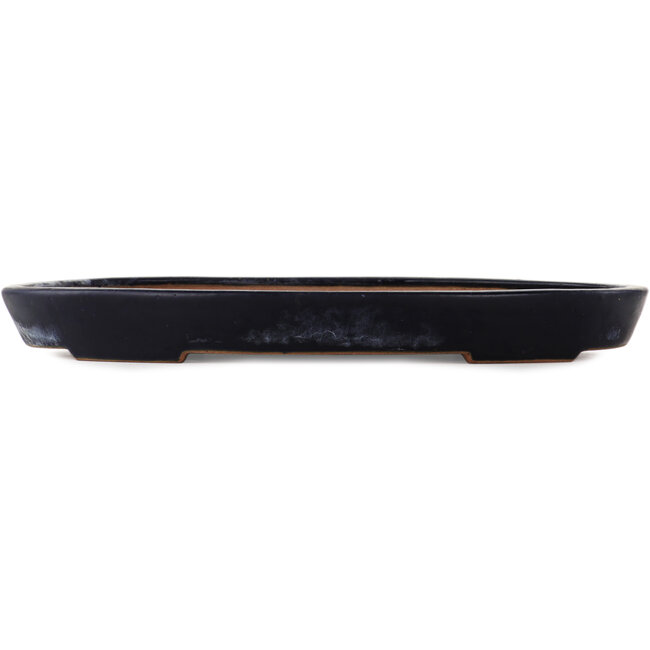 Oval blue bonsai pot by Reiho - 410 x 275 x 45 mm