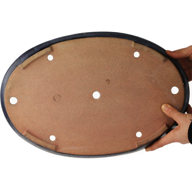 Maceta ovalada azul para bonsái de Reiho - 410 x 275 x 45 mm