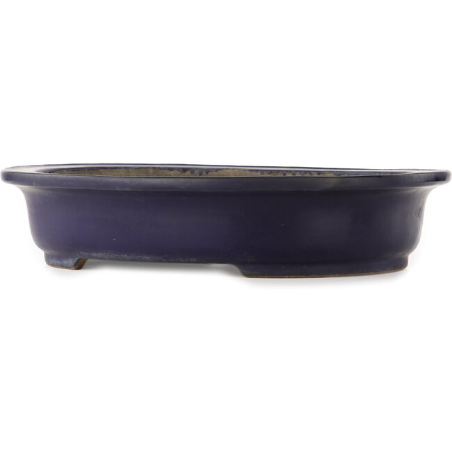 Oval blue bonsai pot by Kakuzan - 510 x 415 x 105 mm