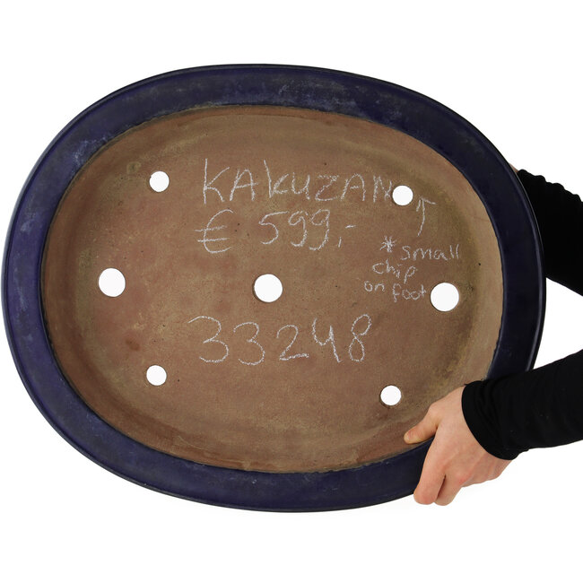 Maceta ovalada azul para bonsái de Kakuzan - 510 x 415 x 105 mm