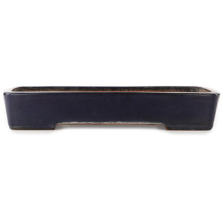  Yamafusa - Takehiko Koie Maceta rectangular azul para bonsái de 410 mm de Yamafusa, Tokoname, Japón