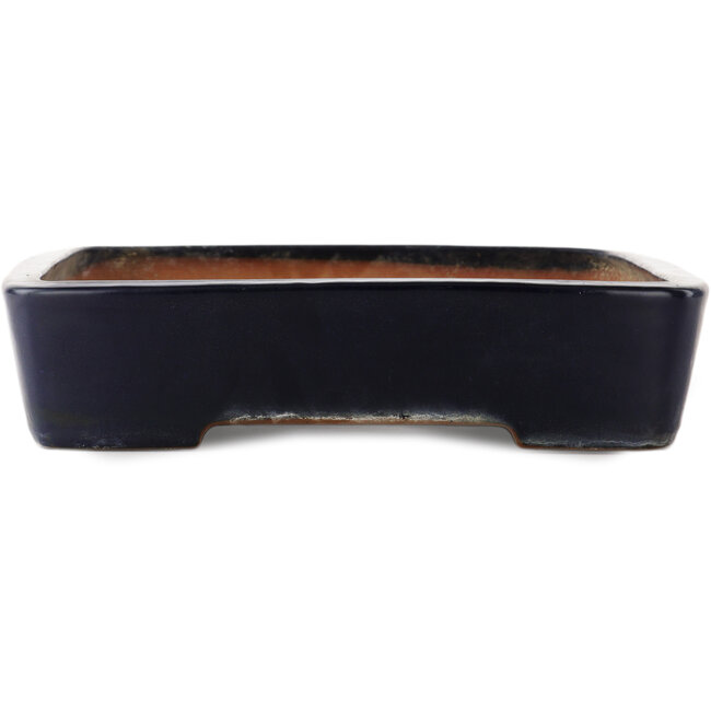 Rectangular blue bonsai pot by Yamafusa - 410 x 305 x 75 mm