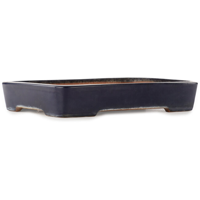 Rectangular blue bonsai pot by Yamafusa - 410 x 305 x 75 mm