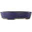 Pot à bonsaï ovale bleu de Yamafusa - 405 x 310 x 80 mm