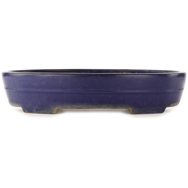 Ovale blauwe bonsai pot van Yamafusa - 405 x 310 x 80 mm