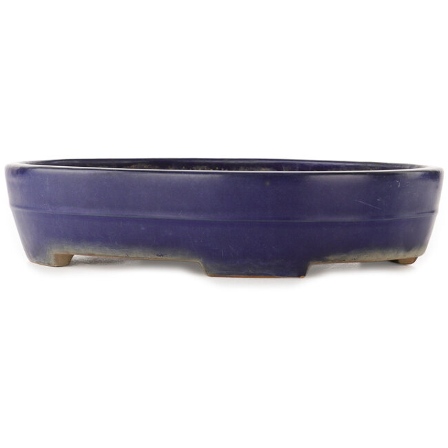 Ovale blauwe bonsai pot van Yamafusa - 405 x 310 x 80 mm