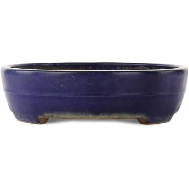 Ovale blauwe bonsai pot van Yamafusa - 405 x 310 x 80 mm