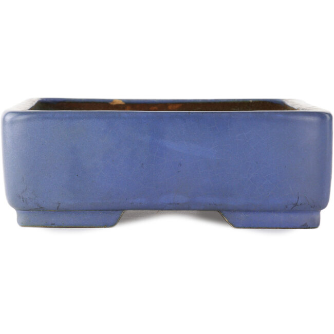 Pot à bonsaï rectangulaire bleu par Hattori - 365 x 275 x 95 mm