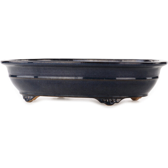 Pot à bonsaï ovale bleu de Reiho - 425 x 320 x 95 mm