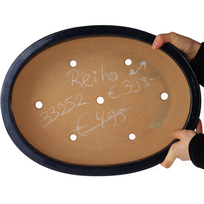 Ovale blauwe bonsai pot van Reiho - 425 x 320 x 95 mm