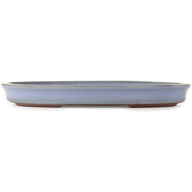 Oval blue bonsai pot by Yamaaki - 420 x 310 x 50 mm