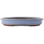 Oval blue bonsai pot by Yamaaki - 420 x 310 x 50 mm